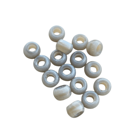 BeadsBalzar Craft Store GREY Furnace Big Hole Glass Beads 8x5mm – Oval Craft Beads for Jewelry Making, Beading & DIY Project