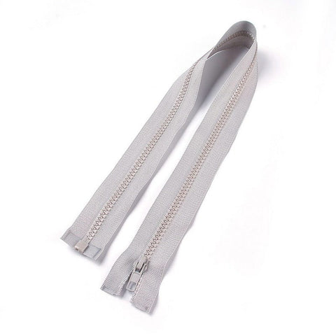 BeadsBalzar Craft Store GREY Nylon & Resin Zipper with Alloy Puller – Garment Accessory | Durable Zip-Fastener Components