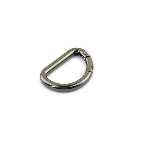 BeadsBalzar Craft Store GUNMETAL D-Shaped Zinc Alloy Spring Gate Rings – 16x26mm Inner Diameter, Bag & Purse Accessories