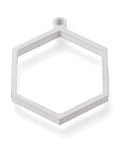 BeadsBalzar Craft Store HEXAGON 24x30mm Tarnish Resistant 304 Stainless Steel Open Back Bezel Pendants, For DIY UV Resin, Epoxy Resin,