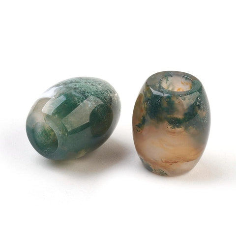 BeadsBalzar Craft Store INDIAN AGATE Natural Semi Precious European Beads, Large Hole Beads, Barrel, Size: about 15~17mm