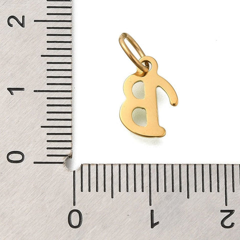 BeadsBalzar Craft Store Ion Gold Plated 304 Stainless Steel Enamel Alphabet Charms