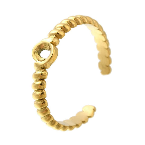 BeadsBalzar Craft Store Ion Gold Plating 304 Stainless Steel Open Cuff Ring Components,