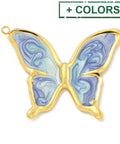 BeadsBalzar Craft Store Ion Plated 304 Stainless Steel Pendants, with Enamel, Real 18K Gold Plated, Butterfly Charm