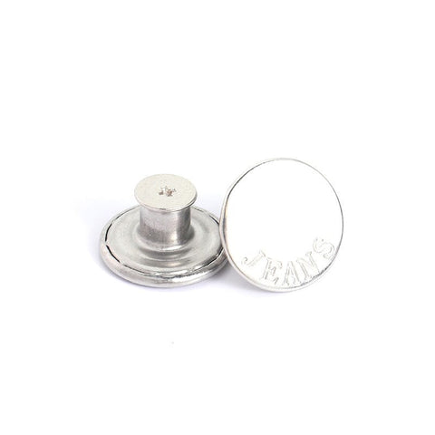 BeadsBalzar Craft Store JEANS PLATINUM 17MM / NAIL 7MM Alloy Button Pins for Jeans, Nautical Buttons, Garment Accessories, Round