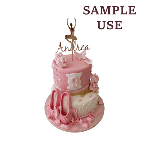 BeadsBalzar Craft Store Laser Cut Cake Topper Ballerina Mirror Plexi