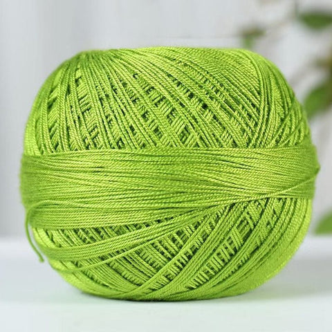 BeadsBalzar Craft Store LAWN GREEN Cotton Fibers Knitting Yarn –, 317 Yards (290m) per Skein, 50g