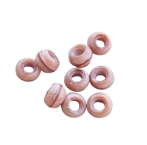 BeadsBalzar Craft Store LIGHT BROWN Furnace Big Hole Glass Beads 8x5mm – Oval Craft Beads for Jewelry Making, Beading & DIY Project