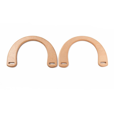 BeadsBalzar Craft Store LIGHT BROWN Wood Bag Handles – U-Shaped Replacement Purse Handles, 125x185x9mm, Hole 22.5x6mm, 115mm Inner Diameter