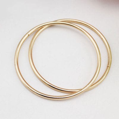 BeadsBalzar Craft Store Light Gold Iron Ring Bag Handles – 11cm Diameter – Sturdy Metal Purse Handles for DIY & Replacement