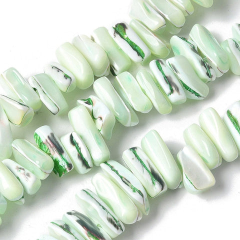 BeadsBalzar Craft Store LIGHT GREEN Dyed Natural Trochus Shell Beads Strands, Nuggets