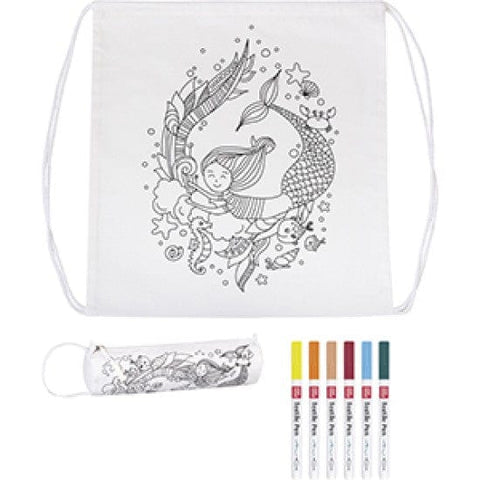 BeadsBalzar Craft Store MERMAID EDITION Mermaid Creative Set – Sports Bag & Pencil Case (Schlamper) for Kids