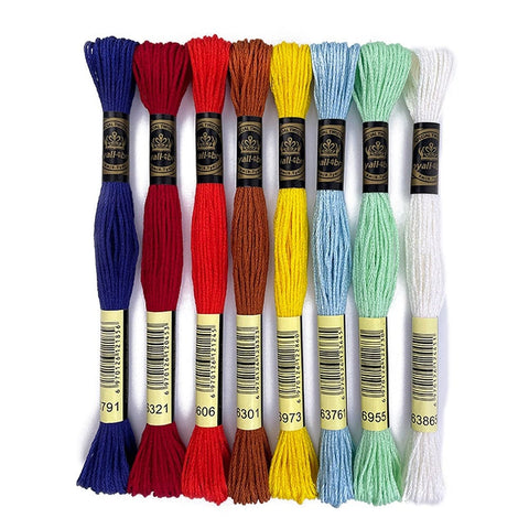 BeadsBalzar Craft Store MIXED COLOR 1 6-Ply Crochet Threads, Embroidery Floss, Mercerized Cotton Yarn for Lace Hand Knitting, Mixed Color