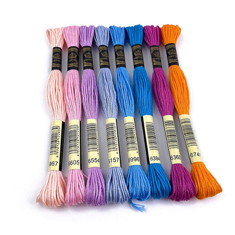 BeadsBalzar Craft Store MIXED COLOR 2 6-Ply Crochet Threads, Embroidery Floss, Mercerized Cotton Yarn for Lace Hand Knitting, Mixed Color