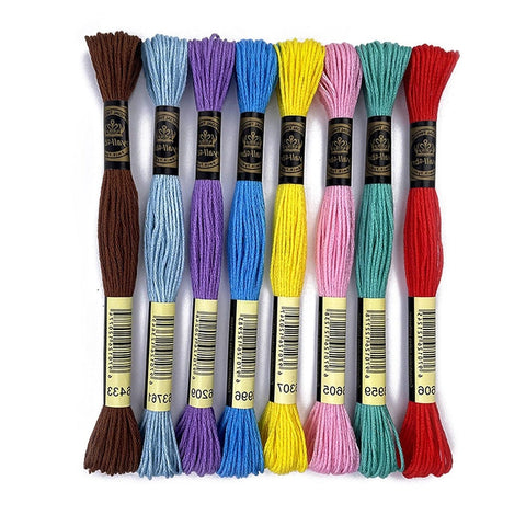 BeadsBalzar Craft Store MIXED COLOR 3 6-Ply Crochet Threads, Embroidery Floss, Mercerized Cotton Yarn for Lace Hand Knitting, Mixed Color