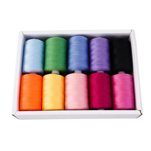 BeadsBalzar Craft Store MIXED COLORS 1 10 Colors Polyester Sewing Thread, Mixed Color