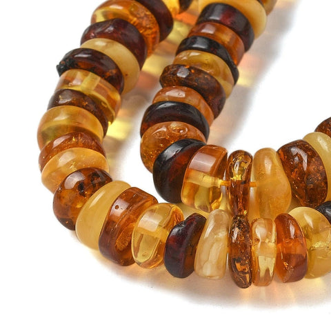 BeadsBalzar Craft Store Natural Amber Beads Strand, Disc