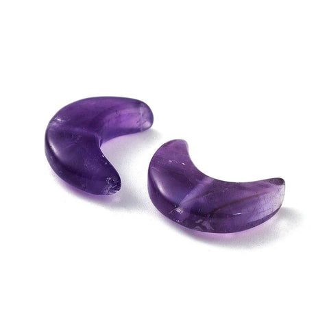 BeadsBalzar Craft Store Natural Amethyst Beads, Half Moon, 11-12mm