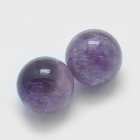 BeadsBalzar Craft Store Natural Amethyst Half Drilled Beads, Round, 10mm