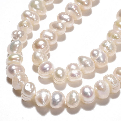 BeadsBalzar Craft Store Natural Cultured Freshwater Pearl Beads, Potato, Seashell Color