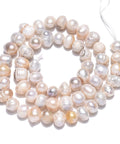 BeadsBalzar Craft Store Natural Cultured Freshwater Pearl Beads Strands, Potato, Seashell Color 6-7.5mm