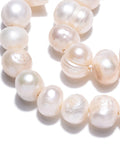 BeadsBalzar Craft Store Natural Cultured Freshwater Pearl Beads Strands, Potato, Seashell Color 6-7.5mm