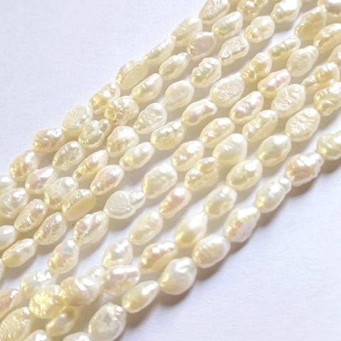 BeadsBalzar Craft Store Natural Freshwater Pearls 4-5mm Irregular Shape Pearls - hole 0.8mm