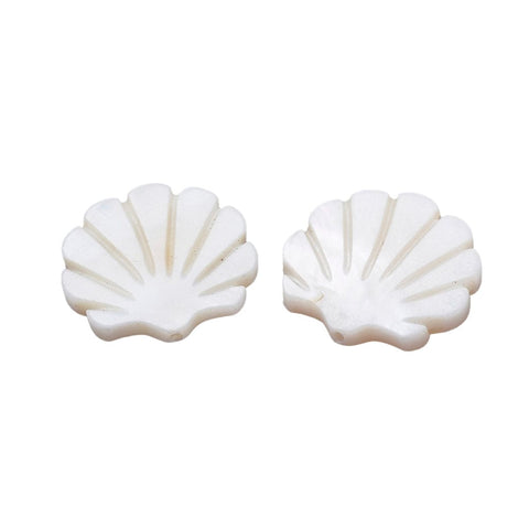 BeadsBalzar Craft Store Natural Freshwater Shell Beads, Scallop Shape, Creamy White