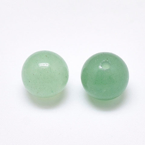 BeadsBalzar Craft Store Natural Green Aventurine Beads, Half Drilled, Round 12mm