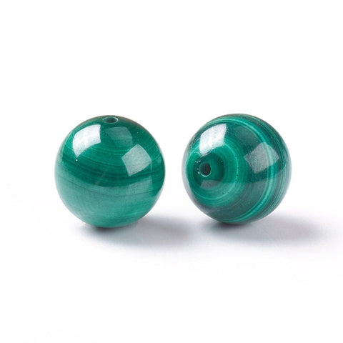 BeadsBalzar Craft Store Natural Malachite Beads, Half Drilled, Round 10.5mm