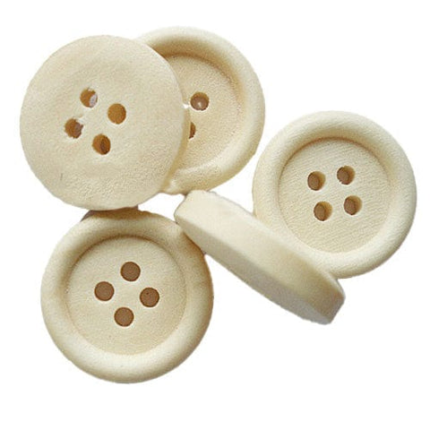 BeadsBalzar Craft Store Natural Round 4-hole Basic Sewing Button, Wooden Buttons, Cornsilk