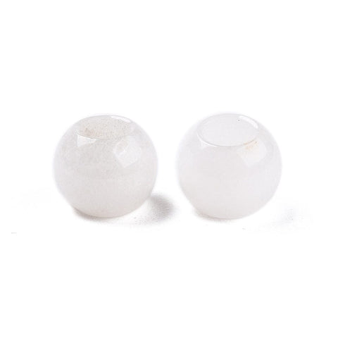 BeadsBalzar Craft Store NATURAL WHITE JADE Natural Semi-Precious Beads, Large Hole Beads, Rondelle, 12mm