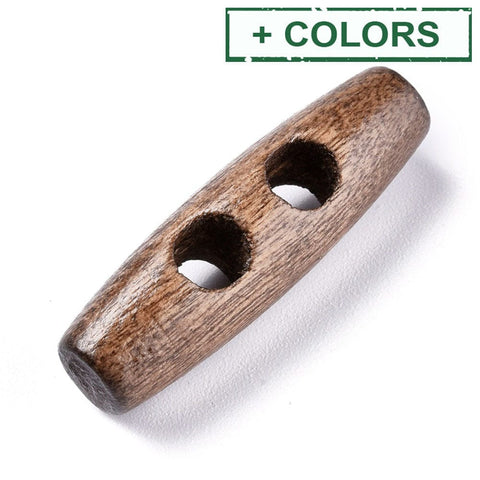 BeadsBalzar Craft Store Natural Wood Buttons, Horn Toggle Buttons, 2-Hole, for Sewing Accessories, 40mm