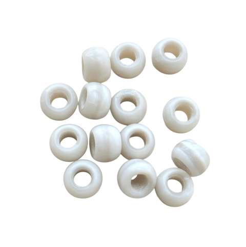 BeadsBalzar Craft Store OFF WHITE Furnace Big Hole Glass Beads 8x5mm – Oval Craft Beads for Jewelry Making, Beading & DIY Project