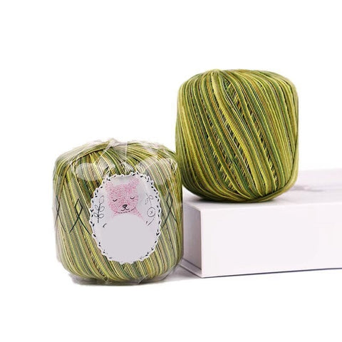 BeadsBalzar Craft Store OLIVE Cotton Segment Dyed Yarn – For Weaving, Knitting & Crochet