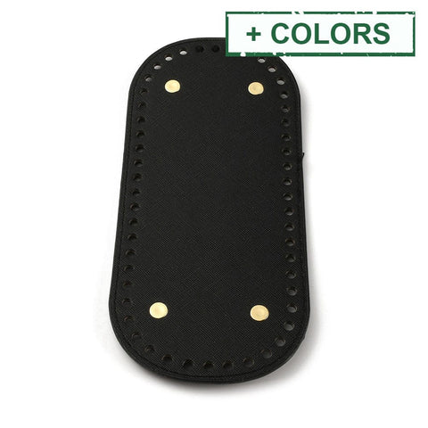 BeadsBalzar Craft Store Oval PU Leather Bag Bottom Shaper Pad – Knitting & Crochet Purse Base with Iron Nails, 223x102x9mm