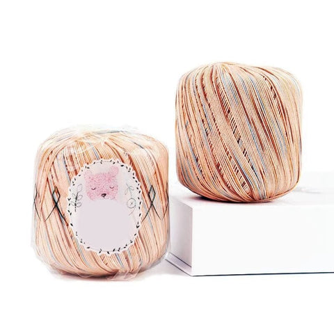 BeadsBalzar Craft Store PEACH PUFF Cotton Segment Dyed Yarn – For Weaving, Knitting & Crochet