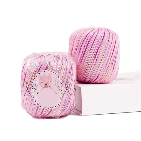 BeadsBalzar Craft Store PEARL PINK Cotton Segment Dyed Yarn – For Weaving, Knitting & Crochet
