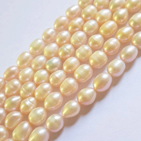 BeadsBalzar Craft Store PINK HUE Natural Freshwater Rice Pearls 6-7mm Pink / Purple Pearls - hole 0.8mm