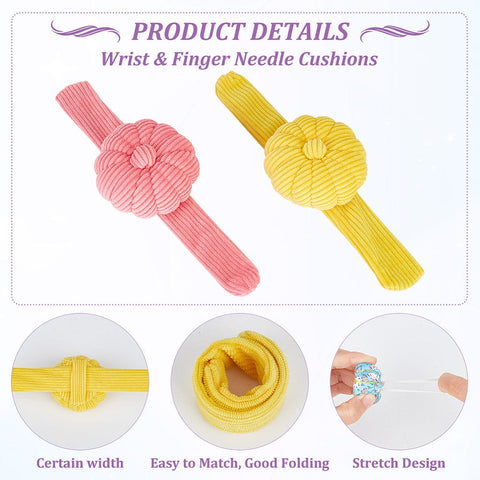 BeadsBalzar Craft Store Pumpkin-Shaped Wrist & Finger Needle Cushions – Soft Pin Cushions for Sewing & Quilting