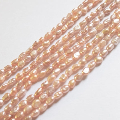BeadsBalzar Craft Store PURPLE HUE Natural Freshwater Pearls 2.8-3.2mm Orange or Purple Irregular Shape Pearls - hole 0.6mm