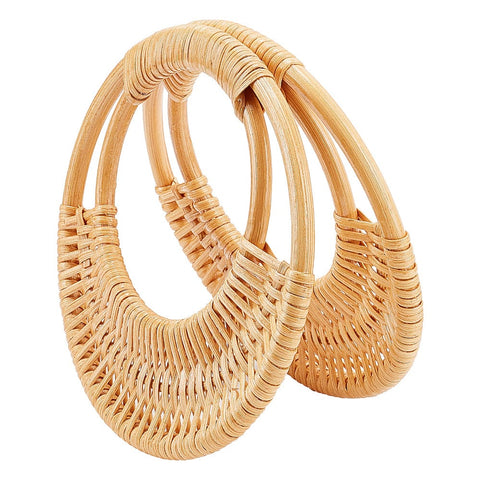 BeadsBalzar Craft Store Rattan Bag Handles, Purse Making Finding, Ring, Navajo White