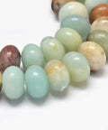 BeadsBalzar Craft Store Rondelle Natural Flower Amazonite Beads Strand