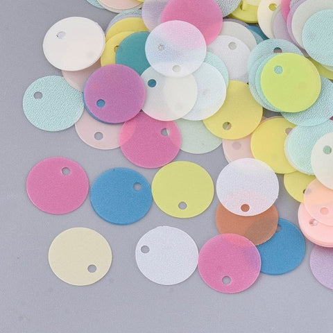 BeadsBalzar Craft Store ROUND 19mm ABOUT 350 PIECES Frosted PVC Plastic Paillette/Sequins Beads – Ornament Accessories for Crafts, Sewing, DIY & Decorations