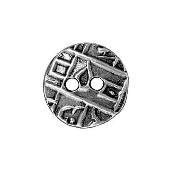 BeadsBalzar Craft Store Round Coin Button – Pewter Button with 2mm Hole 15mm