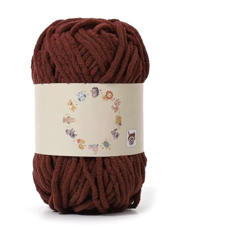 BeadsBalzar Craft Store SADDLE BROWN Soft Crocheting Yarn – Thick Knitting Yarn for Scarf, Bag, Cushion Making 0.5-1mm