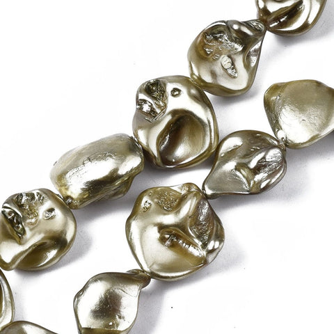 BeadsBalzar Craft Store Shell Pearl Beads Strands, Polished, Nugget, 15~25x10~26x5~16mm