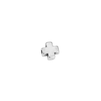 BeadsBalzar Craft Store SILVER ANTIQUE Mini Zamak Cross Connector Slider 6.2mm