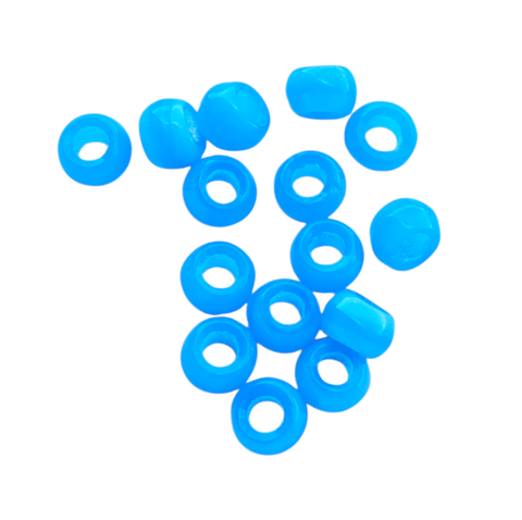 BeadsBalzar Craft Store SKY BLUE Furnace Big Hole Glass Beads 8x5mm – Oval Craft Beads for Jewelry Making, Beading & DIY Project