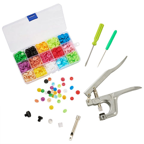 BeadsBalzar Craft Store Snap Buttons & Fastener Plier Tool Kit – Complete Set for DIY Sewing, Craft, Baby Clothes & Repairs